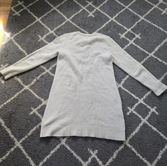 Madewell Merino Wool Long Sleeve Lace Up Front Cream Oatmeal Sweater Dress M - Picture 8 of 11